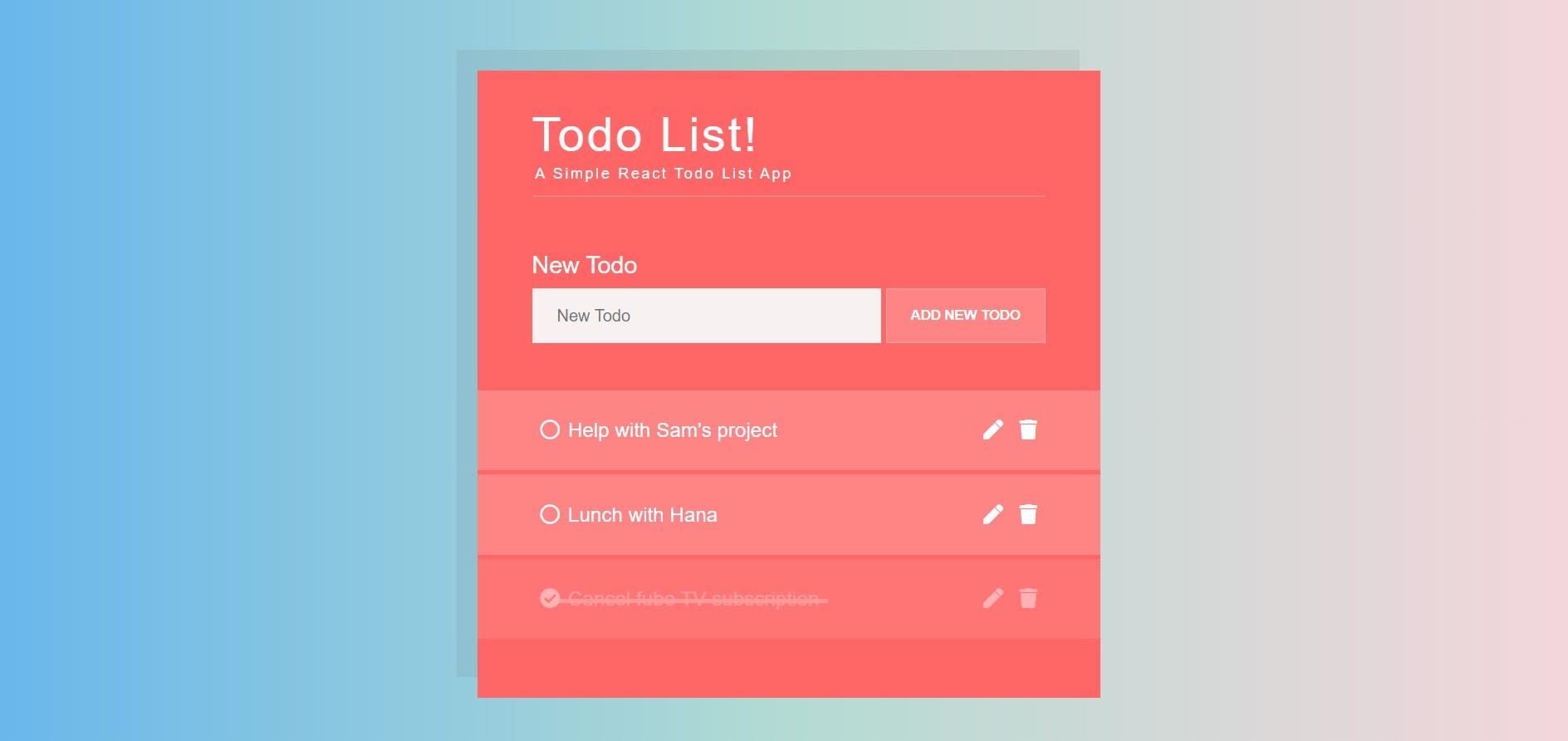 Screenshot/Mock-up of the project: Todo-App-v2